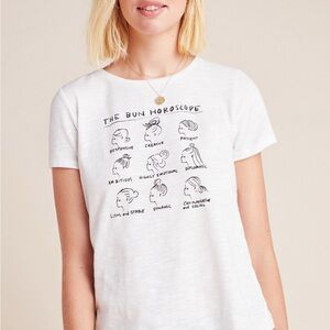 White Graphic Tee with Horoscope Design